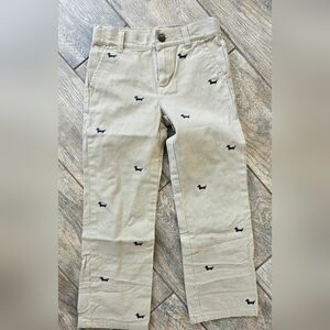 Janie and Jack Khaki Chino Dachshund Dog Dress Pants Sz 8 Boys